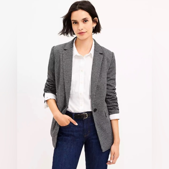 ✨NWOT LOFT Houndstooth Blazer Sz 12 AND Sz 14 - CUTE!! - Picture 2 of 16